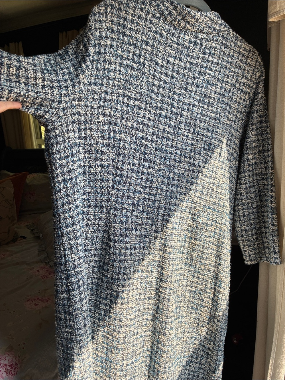 Talbots Tweed Shift Dress Gold Button Details on Collar and Pockets SZ XL (616) - Picture 7 of 13